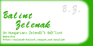 balint zelenak business card